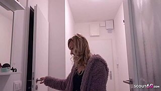 German scout picks up skinny fitness teen Lola for a casting session