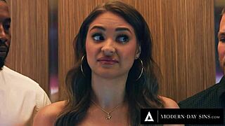 Cheating Gizelle Blanco Rough DPed in Elevator by Furious Boyfriends