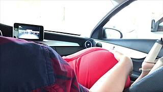 Latina Swallowing Cum In Car Blowjob