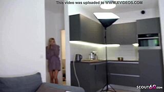 German scout picks up skinny fitness teen Lola for a casting session