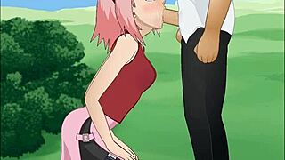 i love how sakura haruno deepthroats in naruto, it's so hot