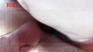 Intense banging session for twinks picked up in car, hardcore anal and blowjob threesome