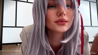 alya's flirting with that dildo, bent over for assfuck