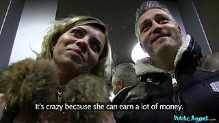 Public agent blonde wife meets a stranger while husband waits