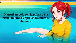 naughty hentai joi in pool with footjob