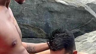 fucking on the rocks at abrico beach, amateurs having gay sex