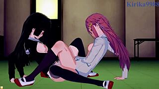 Marika Kato and Chiaki Kurihara in Wild Lesbian and Futanari Hentai Action