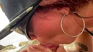 Monster cock fucks latina's tight pussy in public beach anal.