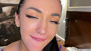 Zuzu Sweet gives a deepthroat blowjob with dirty talk and fetish scenes
