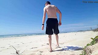 Guy Jerks Off Outdoors On The Beach In Public Masturbation Video