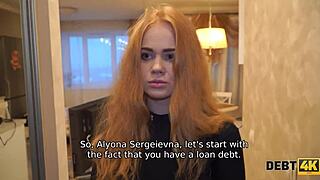 debt4k brings rough pounding to curly russian waitress in need