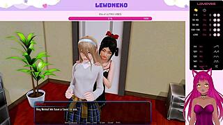 vtuber lewdneko masturbates in harem hotel