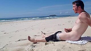 Guy Jerks Off Outdoors On The Beach In Public Masturbation Video