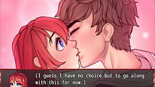 I play with furry and horsecock dildo in harem game