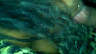 mature ebony milf gives sloppy blowjob to big black cock