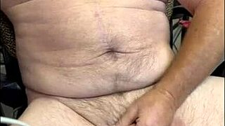 just chilling, watching this mature daddy stroke and squirt hard.