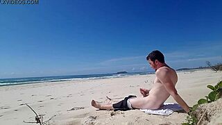 Guy Jerks Off Outdoors On The Beach In Public Masturbation Video