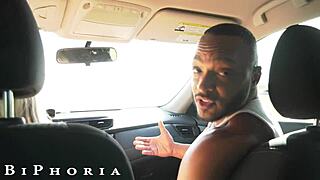Biphoria – Hitchhiking Hunk Picked Up And Fucked By Horny Bi Couple!