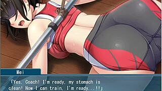 cosplay girl in bondage training begs to do anything for a date.