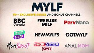 my sexy stepgrandma lets me slide my cock between her massive tits