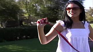 Picked up hot stepmom India Summer for a wild car fuck session