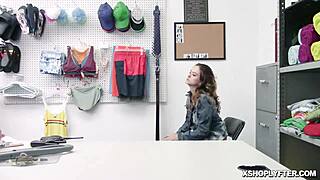 shoplifter lily glee pussy got fucked hard in missionary, she moans loud