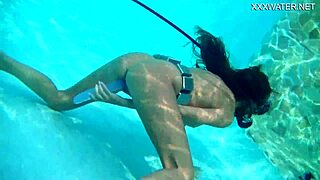 underwater self sex with purple dildo by nora shmandora