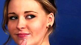 Check this hot peach taking jizz shots on her face while sucking every drop dry