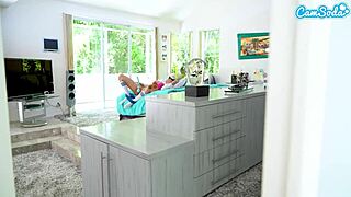 Cute teen 18+ busted playing with pussy by step brother