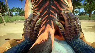 Tiger Makes Lizard Cum Multiple Times!