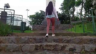 Beautiful Woman Feels Thrilled Exposing Herself In Famous Tourist Spot