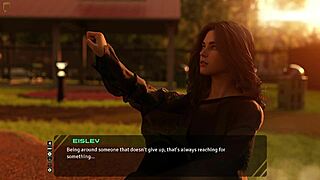 stunning brunette talks taboo in hentai game?