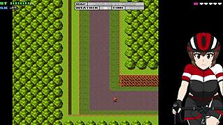 I flash my big tits while riding the bike outdoors