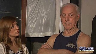 Horny Wife Sucks Grandpa's Fat Cock for Hot Sex.