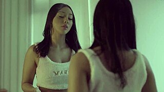 hot brunette shines in porn backstage