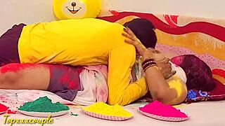 Rough Fucking Beautiful Widow Bhabhi on Holi Festival.