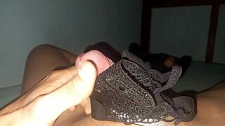 i masturbate with my stepsister's lingerie on a big cock.