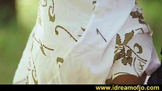 brunette girl masturbates alone in the woods outdoors