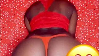 Sexy Slim Thick Ebony Queen Shows Off Her Body.