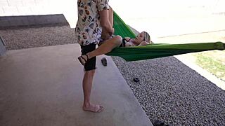 Wild Hammock Fuck Outside with Monster Cock Action