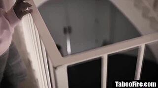 Lesbo stepdaughter proves she's gay by banging stepmom and her boyfriend