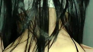 Cowgirl with long hair rides dick to creampie