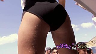 sexy party girls shake asses at beach vacation