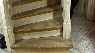 Humiliating Spanking Turns Ass Red On Stairs