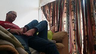 reverse cowgirl watches porn with me and get horny gets huge creampie