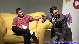 Ever seen a gay hunk tagteamed in a wild orgy?