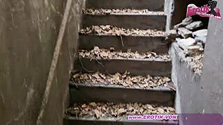 i caught skinny blonde teen in outdoor fun