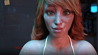 Stacey shows off her perfect body in game