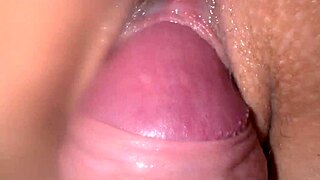Horny roommate fucked close up with creamy cumshot
