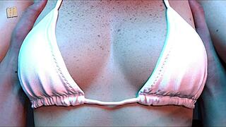 Stacey shows off her perfect body in game